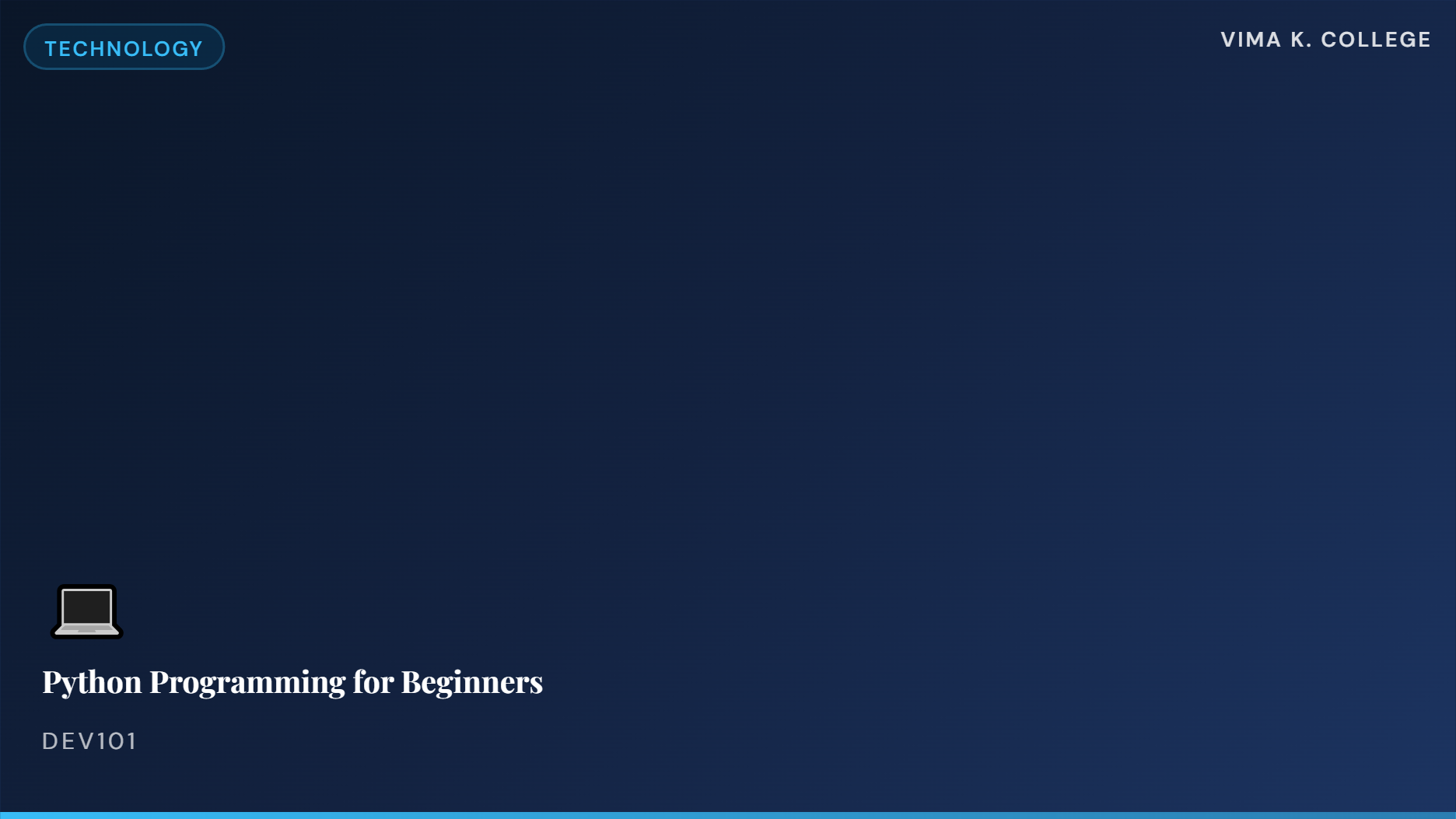 Python Programming for Beginners DEV101